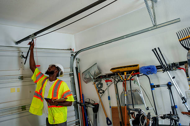 Professional Garage Door Panel Replacement technician working in Trumbull Center, CT